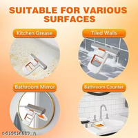 Mini Foldable Desktop Mop, Portable Cleaning Sponge, White, One-Hand Squeeze Handle, Replaceable Head, Wet/Dry Use for Bathroom Kitchen Glass Detail