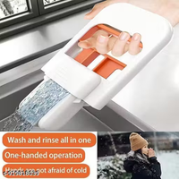 Mini Foldable Desktop Mop, Portable Cleaning Sponge, White, One-Hand Squeeze Handle, Replaceable Head, Wet/Dry Use for Bathroom Kitchen Glass Detail
