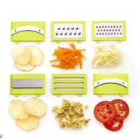 6 in 1 Slicer & Grater with Safety Holder & Extra Sharp V Blade, Includes 6 Detachable Slicers, Ripple, Greater Suitable for Onion, Carrot, Tomato, Cucumber, Beat & Vegetable Detail