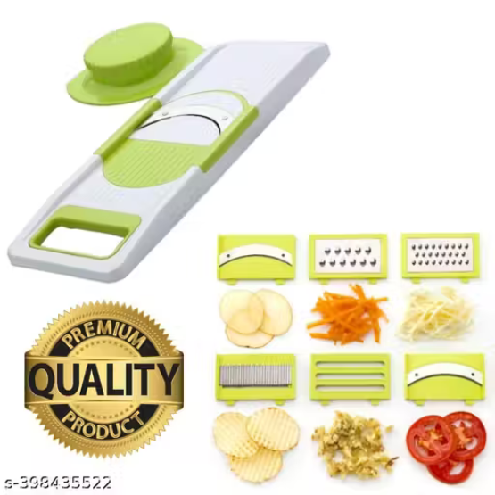 6 in 1 Slicer & Grater with Safety Holder & Extra Sharp V Blade, Includes 6 Detachable Slicers, Ripple, Greater Suitable for Onion, Carrot, Tomato, Cucumber, Beat & Vegetable